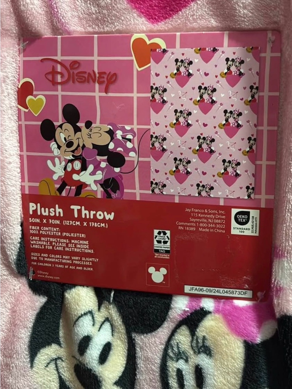 Mickey & Minnie Plush Disney Throw 50x70